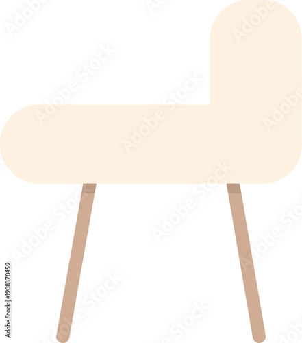 투명 배경의 현대적인 카페 라운드 의자 가구 벡터 일러스트