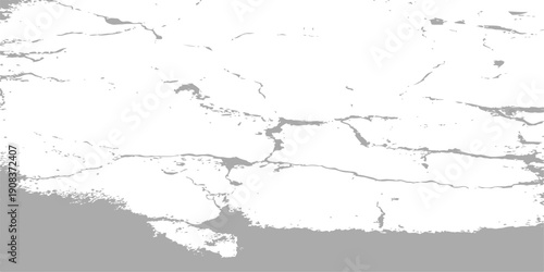 A vintage grunge wall background features a white paint texture with black ink splatters and a dirty paper border design for a textured artistic wallpaper illustration