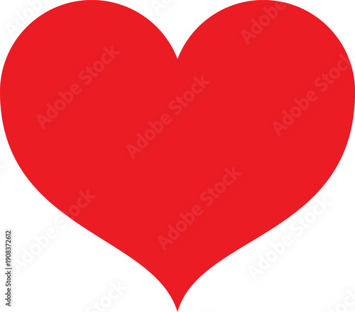 Simple Red Heart Icon on White Background