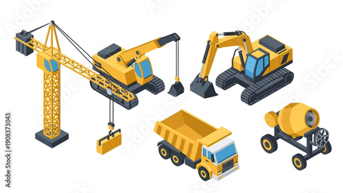 Toy Construction Vehicles Crane Excavator Truck.