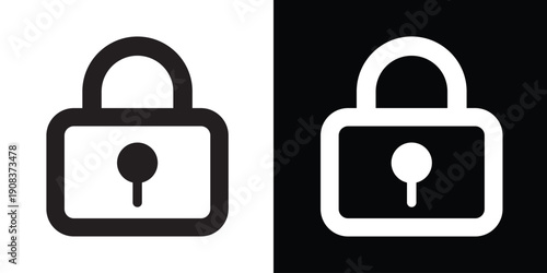 Bold padlock icon in closed position. Represents security, privacy, data protection, and safety systems. Suitable for web security and encryption concepts. Vector illustration.