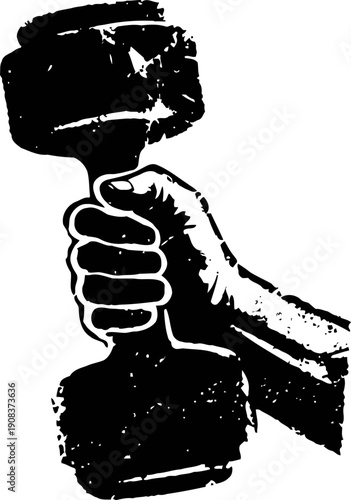 Strong hand gripping dumbbell for fitness and strength training motivation concept