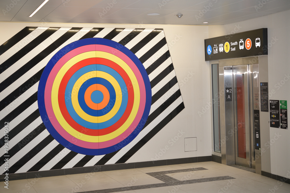 Fototapeta premium public art inside an Eglinton Line 5 station, Toronto 