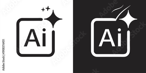 Generate AI icon. Artificial intelligence and Machine learning technology concept. AI enters by command prompt to generate ideas. Chat with AI. Icon element for app and web. Vector illustration.