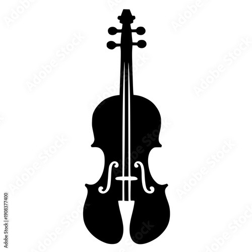 Violin logo silhouette vector design