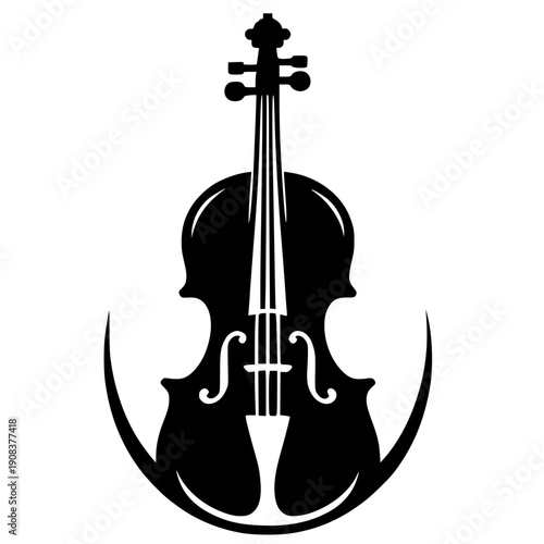 Violin logo silhouette vector design