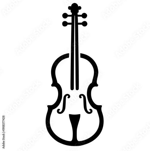 Violin logo silhouette vector design