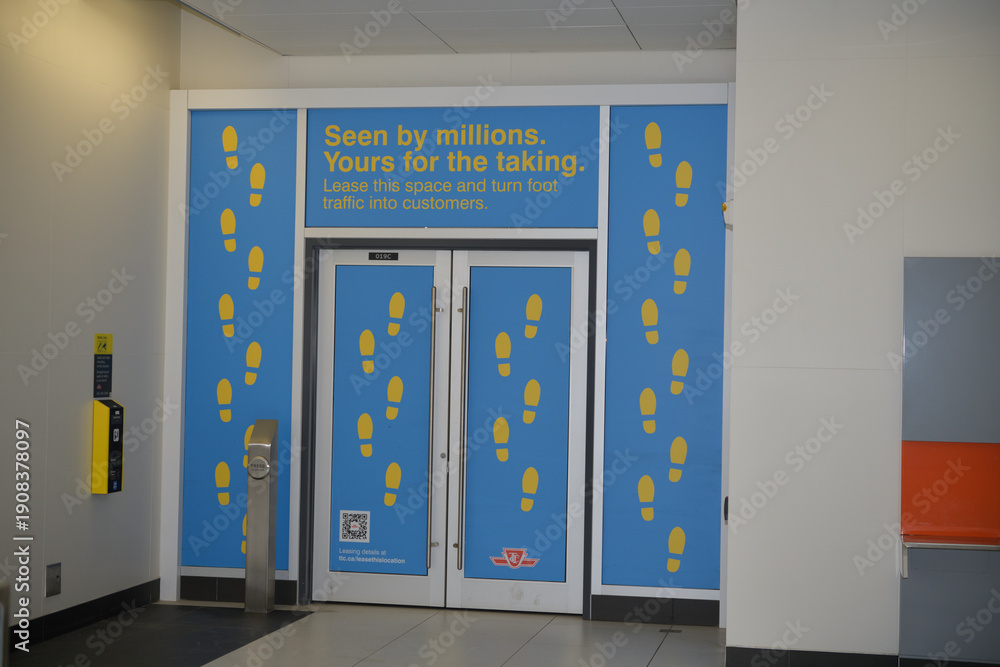 Fototapeta premium space inside a Line 5 station for lease, Toronto