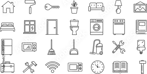 Collection of home and household icons
