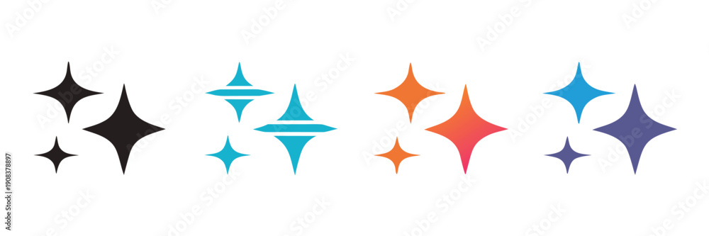 Obraz premium Generate icon. AI stars icon. Set of Artificial intelligence logo. AI enters by command prompt to generate ideas. Chat with AI. Icon element for apps web. Computer help assistant. Vector illustration.