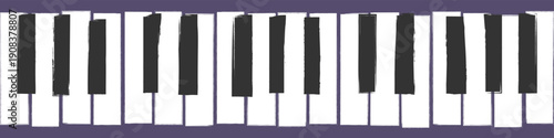 Abstract drawn piano keys. Vector illustration