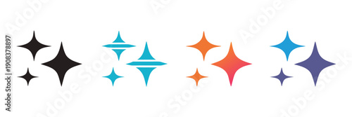 Generate icon. AI stars icon. Set of Artificial intelligence logo. AI enters by command prompt to generate ideas. Chat with AI. Icon element for apps web. Computer help assistant. Vector illustration.