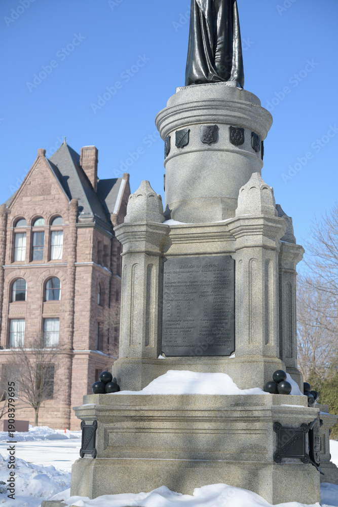 Fototapeta premium Northwest Rebellion Monument, designed by Walter Seymour Allward, at Queen's Park, Toronto