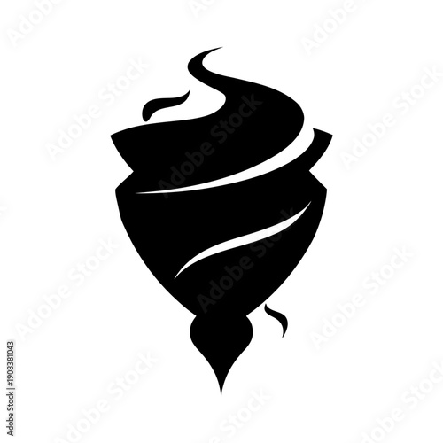 Abstract Smoke Flow Shield Representing Flexible And Modern Protection On white Background Line Art Vector illustration