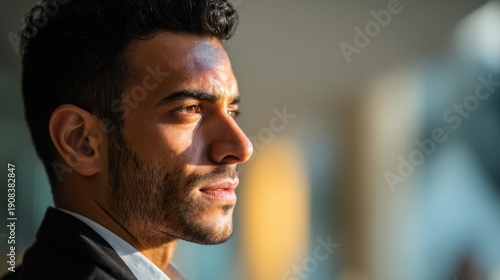 Wallpaper Mural Businessman contemplating strategy looking out corporate window Torontodigital.ca