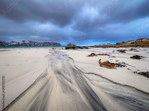 Sandy beach, Lofoten, Norway