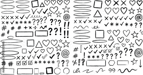 A collection of various punctuation and symbol graphics
