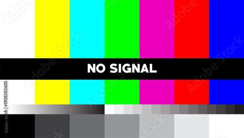 Retro TV No Signal Color Bar Test Pattern, error tv