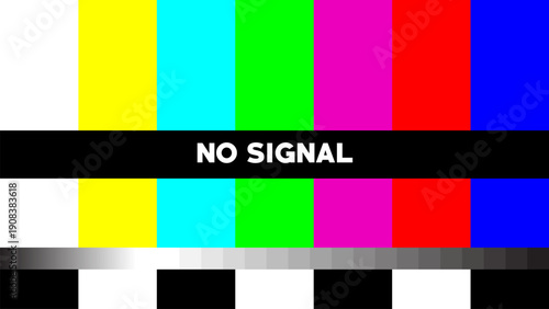 Retro TV No Signal Color Bar Test Pattern, error indication