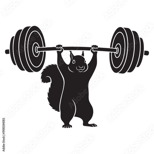 Powerlifting Squirrel - Funny Animal Gym Silhouette