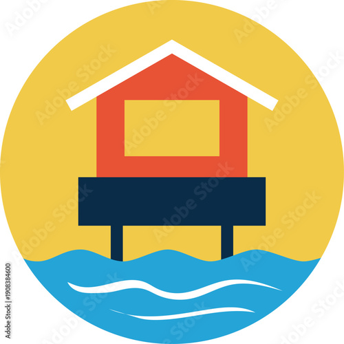 A 3d vector illustration of a car wash sign featuring a truck icon on a white background combined with a residential house logo for a real estate business property design