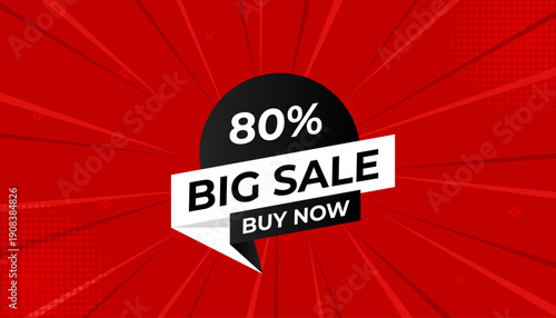 Big Sale Banner – Sale and Discount Promotional Banner Design for Marketing Campaigns, E-commerce and Social Media, Modern Vector Illustration
