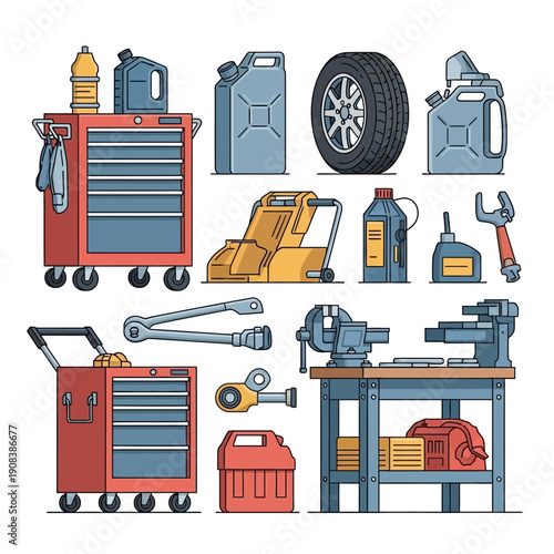 Automotive Workshop Tools and Equipment Collection
