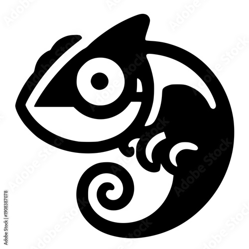 Funny chameleon portrait silhouette