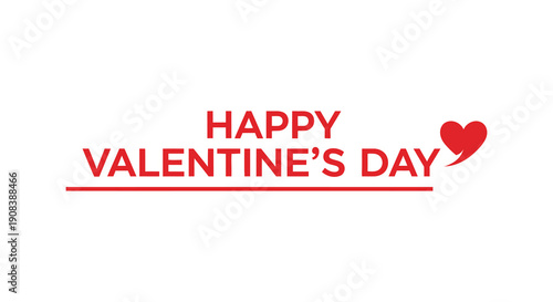 A simple graphic displays the text happy valentine s day in red accompanied by a red heart symbol