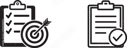 Target goal vector icon set for business and planning