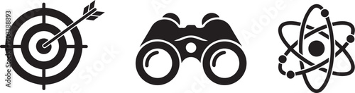 Target goal vector icon set for precision and focus concepts