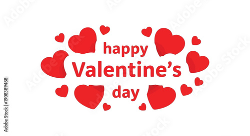 A vibrant graphic displays the text happy valentine s day surrounded by numerous red heart shapes high quality professional
