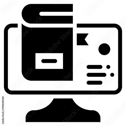 online book store shop network solid glyph icon