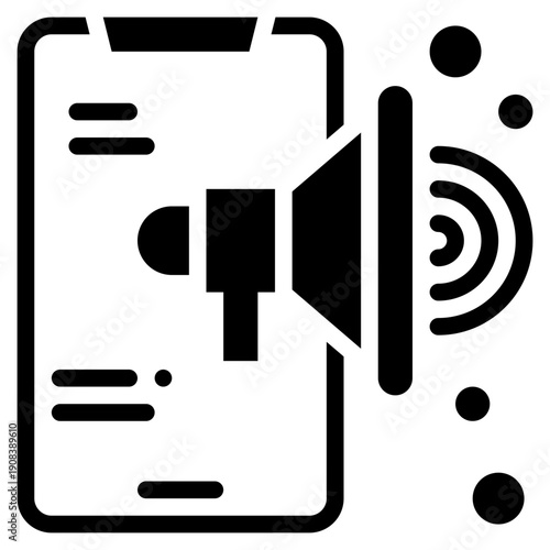 online advertising loud mobile bullhorn social network solid glyph icon