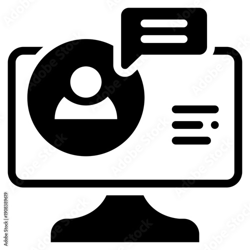 online chat personal talk community social network solid glyph icon