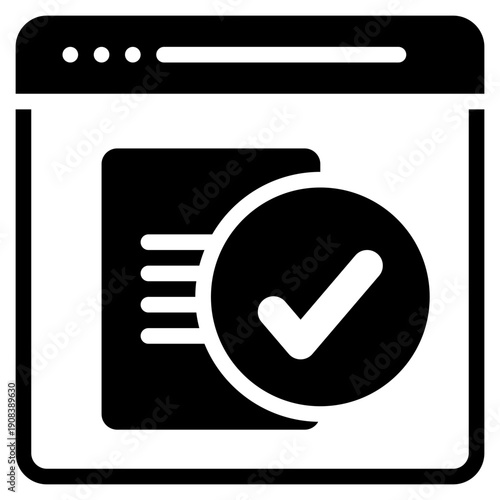 online check document paper report social network solid glyph icon