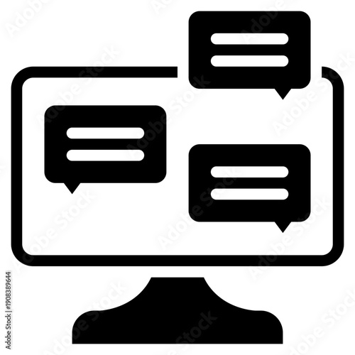 online chat talk community social network solid glyph icon