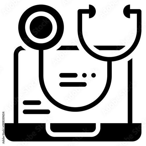 online doctor healthy health social network solid glyph icon