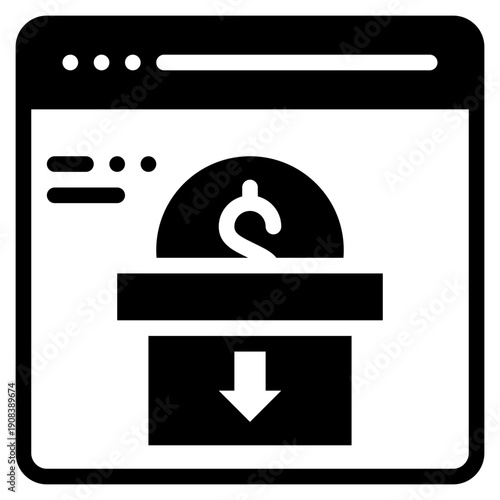 online donate give save solid glyph icon