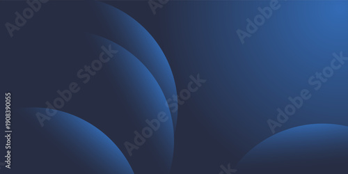 Abstract blue glowing geometric lines on dark blue background. Modern shiny blue circle lines pattern