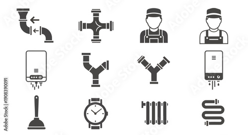A plumbers elements decoration, vector illustration design