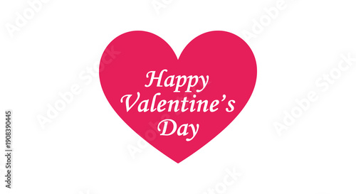A vibrant pink heart displays the text happy valentine s day in elegant cursive lettering high quality professional detailed