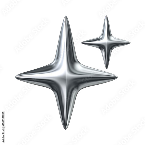 3d silver star