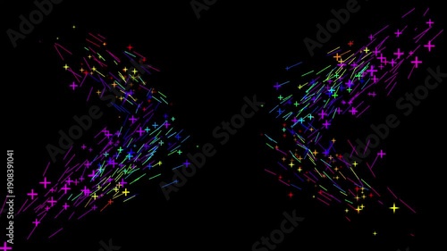 A stunning 3D animation of colorful fireworks exploding beautifully on a black background. Perfect for celebration themes, New Year intros, party visuals, or festive overlay effects. The glowing light