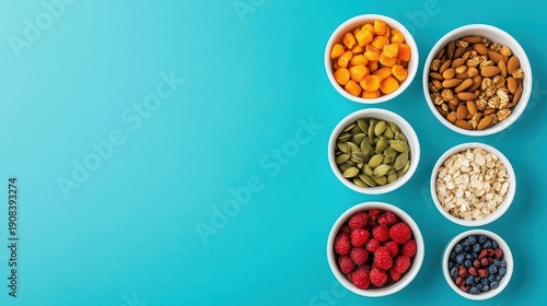 Wallpaper Mural Food tray with each item labeled by mineral content, visual nutrition breakdown for kids Torontodigital.ca