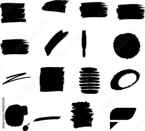 set of brush strokes