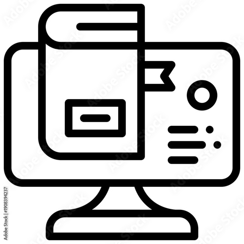 online book store shop network simple line icon