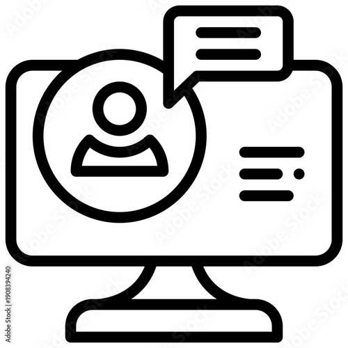 online chat personal talk community social network simple line icon