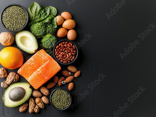 Wallpaper Mural Grocery cart filled with minerallabeled healthy food items, smart shopping visual Torontodigital.ca