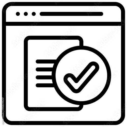 online check document paper report social network simple line icon